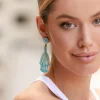 Adorne Beaded Tassel Event Earrings | Teal