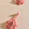 Adorne Beaded Tassel Event Earrings | Pink