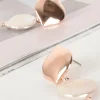 Adorne Button Top Pearl Drop Earrings | Rosegold