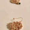 Adorne Fallon Stone Drop Filigree Hook Earrings | Green/Gold