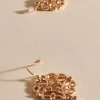 Adorne Fallon Stone Drop Filigree Hook Earrings | Pink/Silver