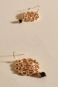 Adorne Monte Vintage Charm Hook Earrings | Gold