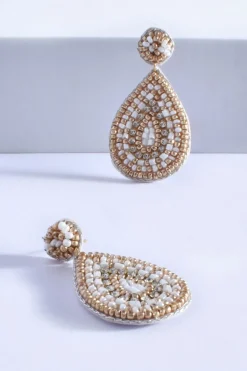 Adorne Nora Mini Teardrop Event Earrings | White Gold