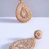 Adorne Nora Mini Teardrop Event Earrings | Pink Gold