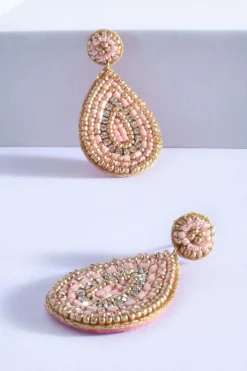 Adorne Nora Mini Teardrop Event Earrings | Pink Gold
