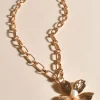 Adorne Statement Kalani Orchid Cluster Necklace | Gold