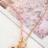 Adorne Stone Detail Charm Necklace | Pink/Rosegold