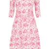 Alquema 3/4 Sleeve Smash Pocket Dress | Pink Petals