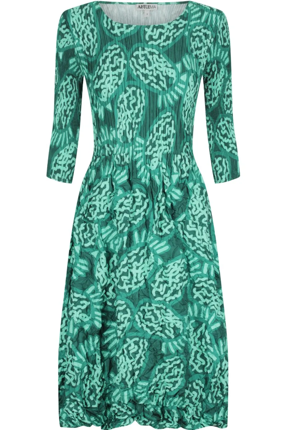 Alquema 3/4 Sleeve Smash Pocket Dress | Green Cockatoo