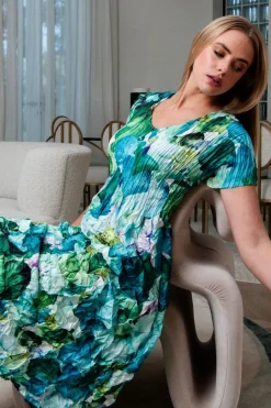 Alquema Cap Sleeve Smash Dress | Garden Sweet Pea