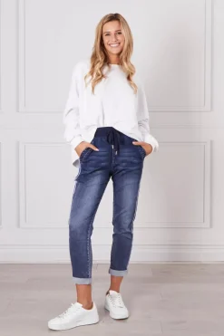 Boston Denim Jogger | Dark Blue Wash