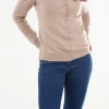 Bridge & Lord Essential Button to Neck Cardi | Camel
