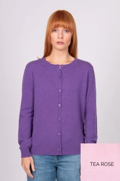 Bridge & Lord Essential Button Cardi | Tea Rose