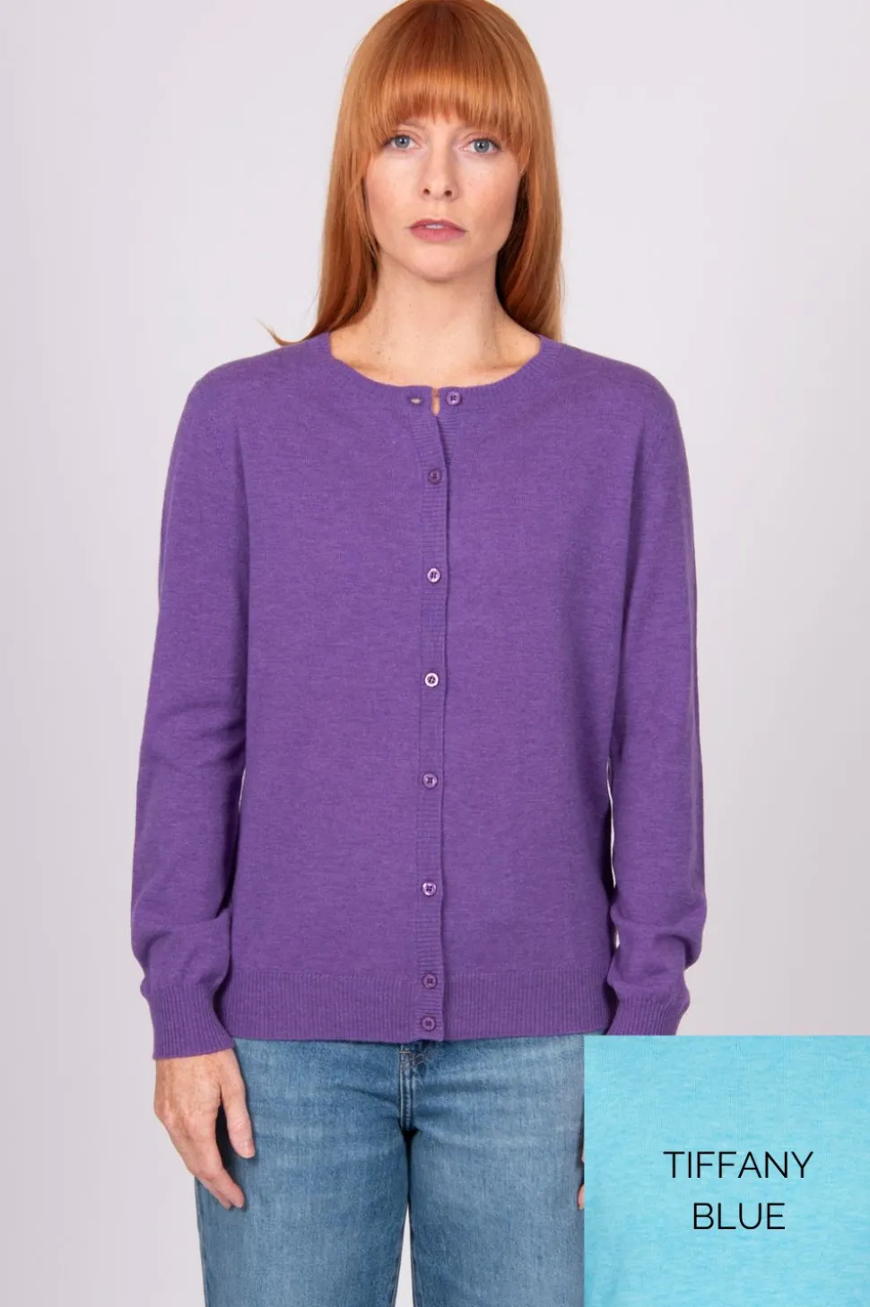 Bridge & Lord Essential Button Cardi | Tiffany Blue