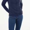 Bridge & Lord Kate Essential Button to Neck Cardi | Navy