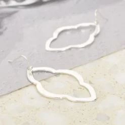 Cairo Geo Shape Hook Earrings | Silver