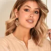 Celtic Pattern Hook Earrings | Rose Gold