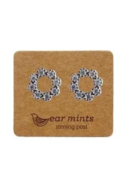 Cubic Open Flower Stud | Rose/Clear