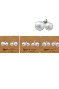 Cubic Pearl Earring | Cream