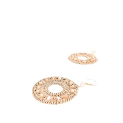 Dreamcatcher Beaded Hook Earrings | Gold / Cream