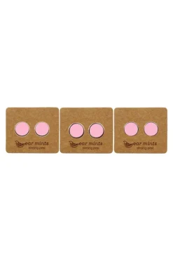 Ear Mints 7mm Round Enamel Stud | Fairy Wing Pink/Rose Gold