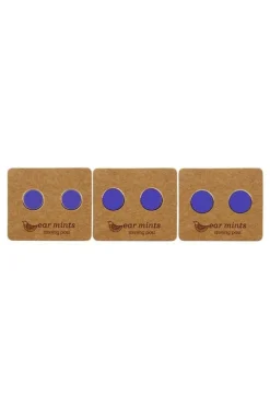Ear Mints 7mm Round Enamel Stud | Very Peri/Gold