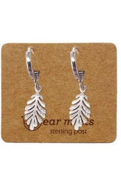 Ear Mints Palm Frond Huggie | Rose Gold