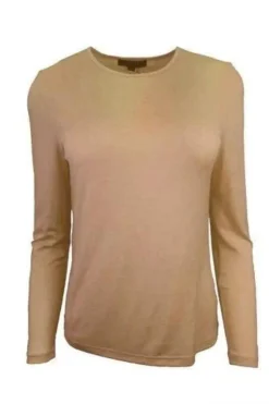 Ebony Satin Crew Neck | Sand