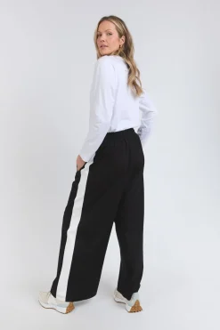 Elm Lifestyle Carmen Wide Leg Pant | Black/Marshmallow