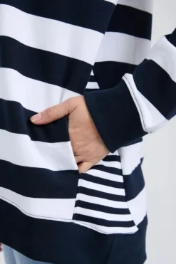 Elm Lifestyle Mill Crew | Navy/White Stripe