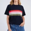 Elm Lifestyle Terra Tee | Navy & White Stripe