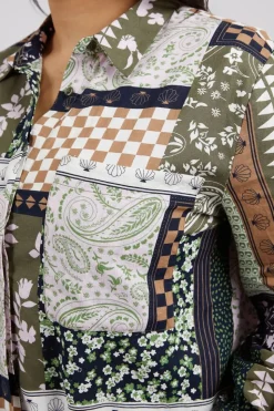 Elm Lifestyle Vetiver Patchwork Shirt | Patchwork Print