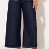 Emmie Contrast Stitch Pant | Denim