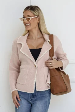 Fashion Express Blanket Stitch Jacket | Blush
