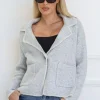 Fashion Express Blanket Stitch Jacket | Grey