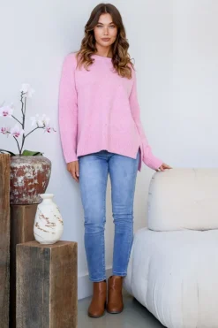 Fashion Express Blanket Stitch Canyon Knit | Pink