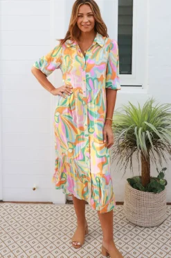 Fashion Express Brielle Midi Dress | Sorbet Swirl