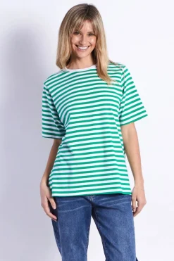 Fashion Express Brunswick Tee | Green Stripes