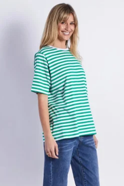 Fashion Express Brunswick Tee | Green Stripes