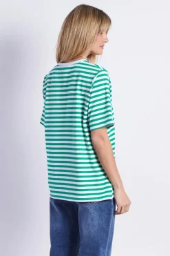Fashion Express Brunswick Tee | Green Stripes