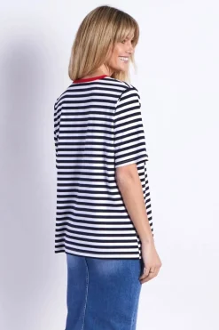 Fashion Express Brunswick Tee | Navy Stripes