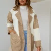 Fashion Express Dakota Colour Block Coatigan | Mocha/Winter White