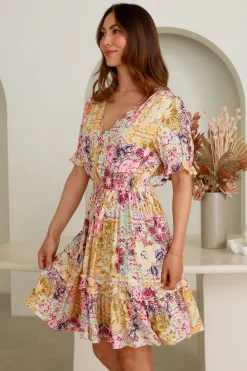 Fashion Express Eva Mini Dress | Flower Multi