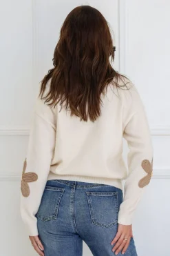 Fashion Express Josephine Daisy Cardi | Winter White/Mocha