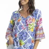 Fashion Express Lilah Boho Top | Amalfi Blue