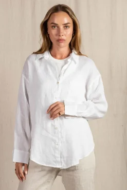 Fashion Express Millie Linen Shirt | White
