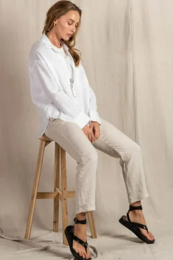 Fashion Express Millie Linen Shirt | White