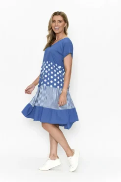 Fashion Express Nadia V-Neck Dress | Blue