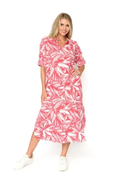 Fashion Express Sofia Shirt Dress | Tribal Coral