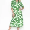 Fashion Express Sofia Shirt Dress | Green Abstract